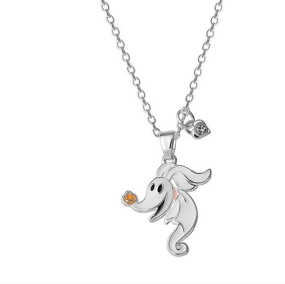 Disney Nightmare Before Christmas Silver Plate Zero Necklace Nwt - Picture 3 of 3